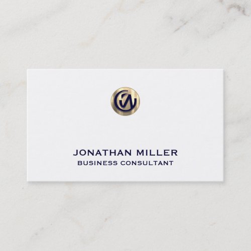 Elegant Consultant Business Card  White and Gold