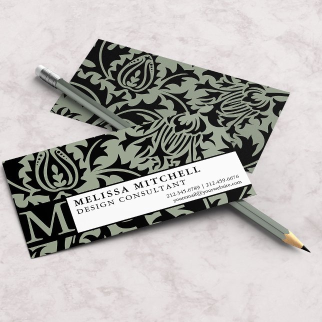 Elegant Consultant Business William Morris Thistle Business Card (Creator Uploaded)