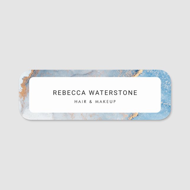 Elegant Contemporary Beauty Stylist Custom Name Tag (Front)