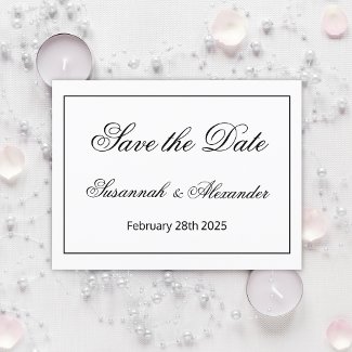Elegant Contemporary Black and White Save the Date