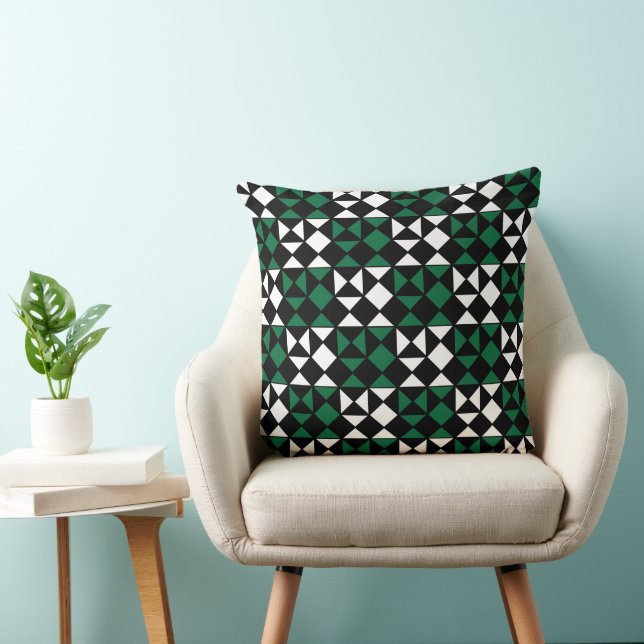 Elegant Contemporary Geometric Pattern Throw Pillow (Chair)