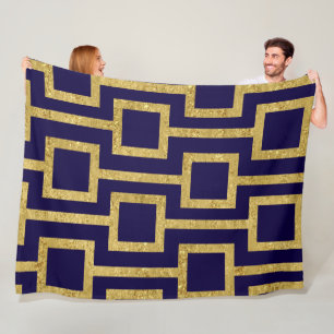 Elegant Contemporary Gold Pattern on Your Color Fleece Blanket