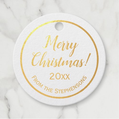 Elegant Contemporary Modern Circle Gold Foil Foil Favor Tags