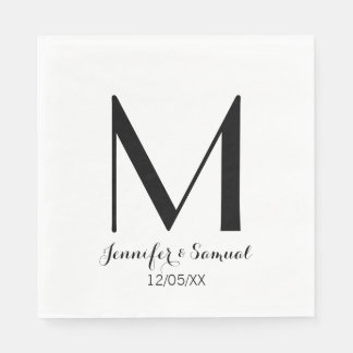 Elegant & Contemporary Monogram & Date Napkin