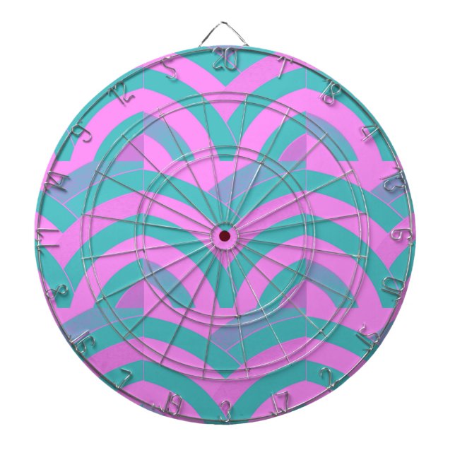elegant contemporary stylish chevron dartboard with darts (Front)
