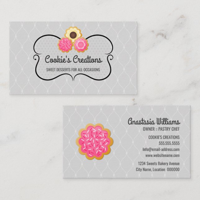 Elegant Cookie Bakery Business Card (Front/Back)
