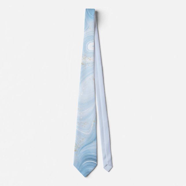Elegant Cool Blue Agate Neck Tie (Front)