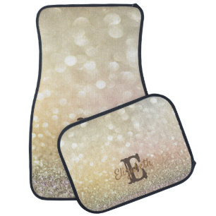 Elegant Cool Bokeh Monogram Car Floor Mat