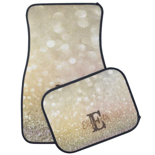 Elegant Cool Bokeh Monogram Car Floor Mat (Set)