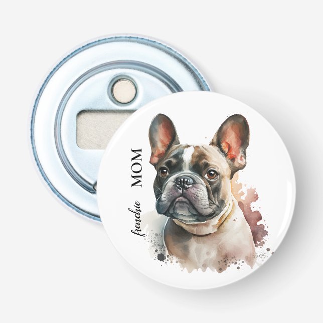Elegant Cool Frenchie Mom Bottle Opener (Front)