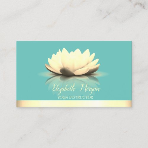 Elegant Cool Lotus Gold Stripe Yoga  Business Card