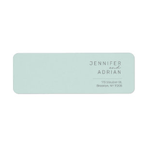 Elegant Cool Mint Minimal Modern Return Address Label