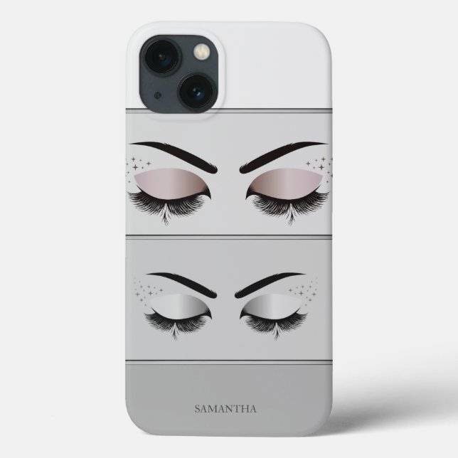 Elegant Cool Modern Gray Striped,Lashes  Case-Mate iPhone Case (Back)