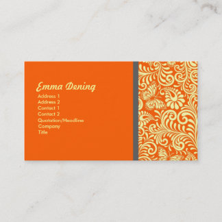 Elegant Cool Orange Business Card