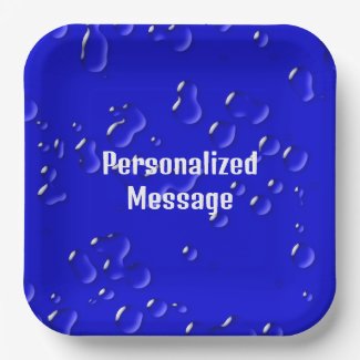 Elegant Cool Personalized Blue White Rain Drops