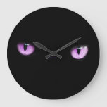 Elegant Cool Unique Purple Cat / House-of-grosch Large Clock at Zazzle