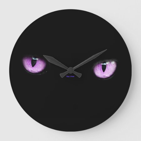 Elegant Cool Unique Purple Cat / House-of-grosch Large Clock