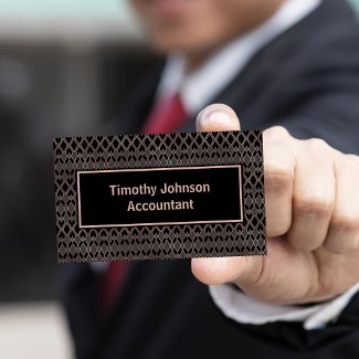 Elegant Copper and Black Pattern Accountant