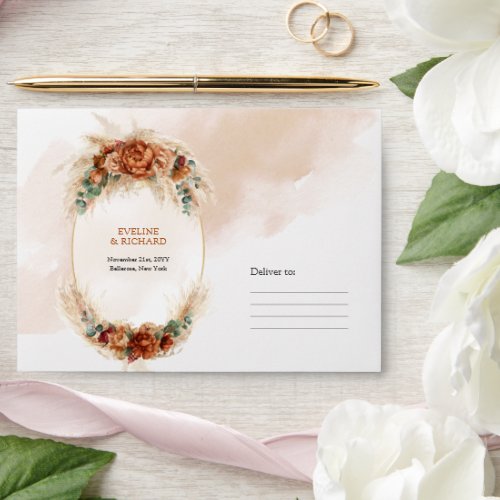 Elegant Copper and burgundy flowers sage Envelope