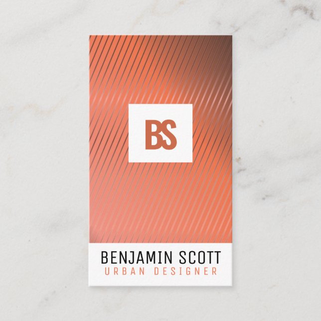 Elegant Copper Background Business Card Design (Front)