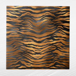 Elegant Copper Black Tiger Animal Print Ceramic Tile