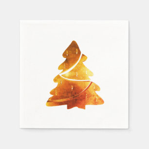 Elegant Copper Brown Christmas Tree Napkins
