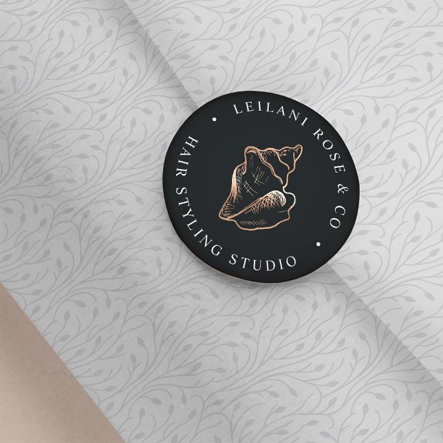 Elegant Copper Conch Shell Personalized Classic Round Sticker (Creator Uploaded)