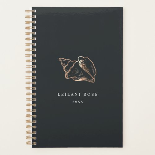 Elegant Copper Conch Shell Personalized Planner