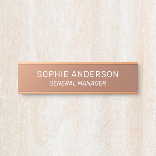 Elegant Copper Custom Name Job Title Door Sign