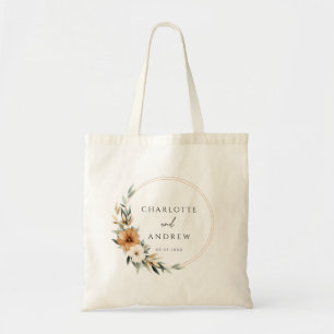 Elegant Copper & Earthy Botanical Wedding  Tote Bag