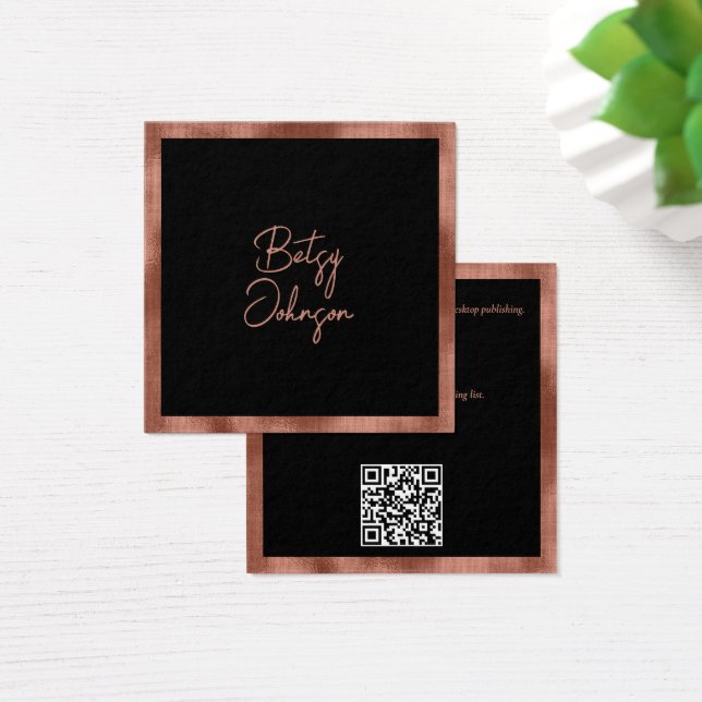 Elegant Copper Foil and Black Business Card (Desk)