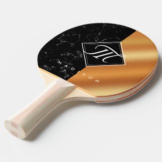Elegant Copper Foil Black Marble