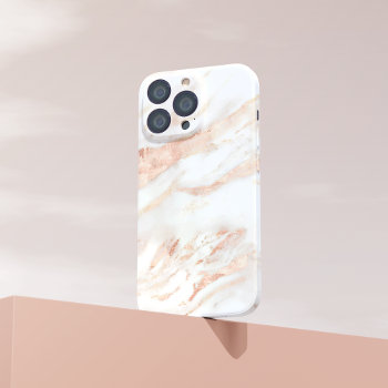 Elegant Copper | Girly Rose Gold Marble Iphone Xr Case by CedarAndString at Zazzle