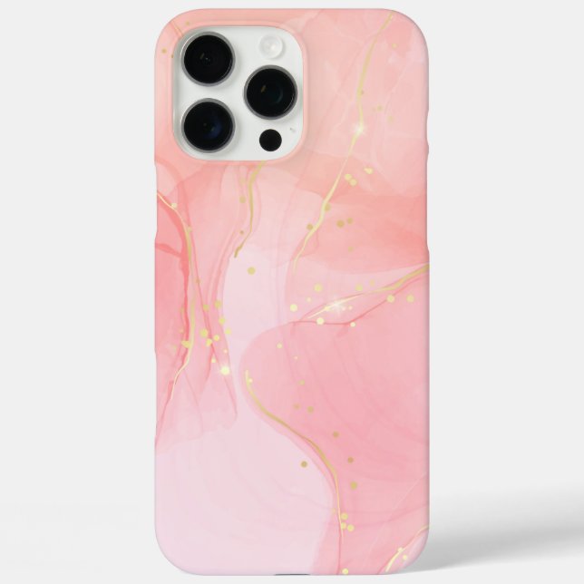 Elegant Copper Girly Rose Gold Marble I Phone Case (Back)