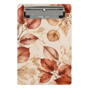 Elegant Copper Gold Autumn Leaves Botanical Patter Mini Clipboard