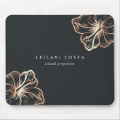 Elegant Copper Hibiscus Flower Mouse Pad (Front)