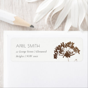 ELEGANT COPPER HYDRANGEA FLORAL ADDRESS LABEL