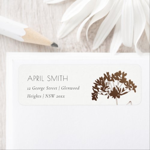 ELEGANT COPPER HYDRANGEA FLORAL ADDRESS LABEL