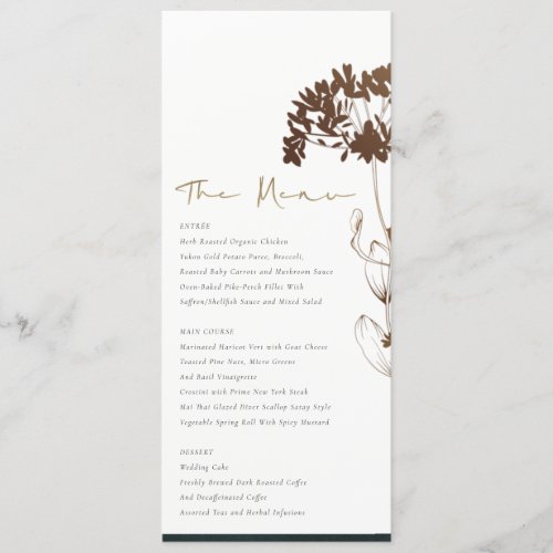 ELEGANT COPPER HYDRANGEA FLORAL WEDDING MENU