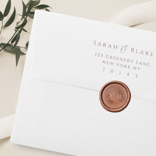 Elegant Copper Monogram Initial Wax Seal Sticker