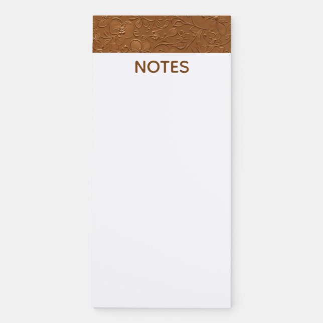 Elegant Copper Notes Magnetic Notepad (Front)