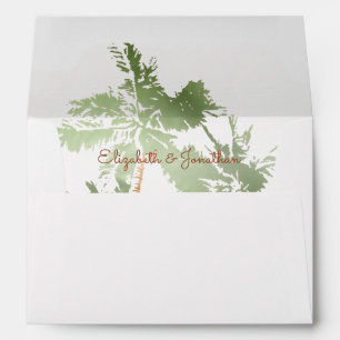 Elegant Copper Palm Tree Tropical Beach Wedding Envelope