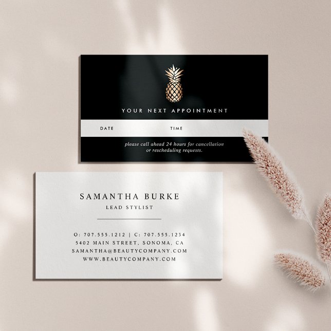 Elegant Copper Pineapple Appointment Cards (Creator Uploaded)