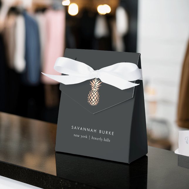 Elegant Copper Pineapple Favor Boxes (Creator Uploaded)