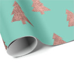 Elegant copper rose gold Christmas tree pattern Wrapping Paper<br><div class="desc">Pretty faux copper rose gold Christmas tree pattern.</div>