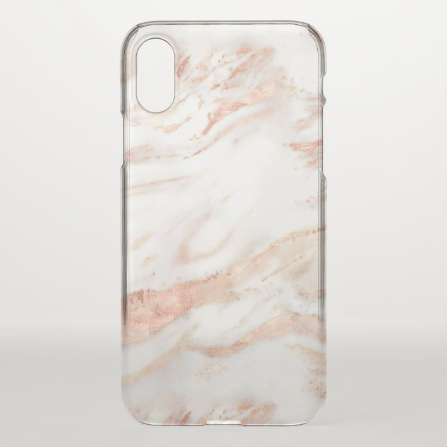 Elegant Copper Rose Gold Marble Uncommon iPhone Case (Back)