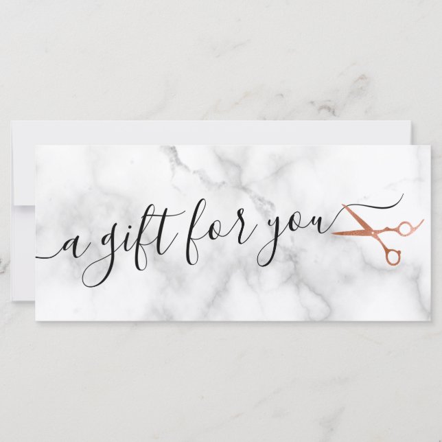 Elegant copper rose gold scissors hairstylist (Front)