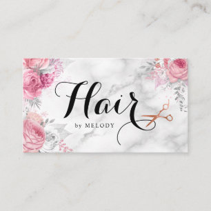 Elegant copper rose gold scissors hairstylist appointment card