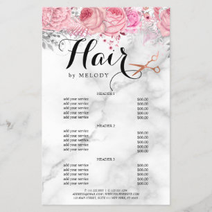 Elegant copper rose gold scissors hairstylist flyer