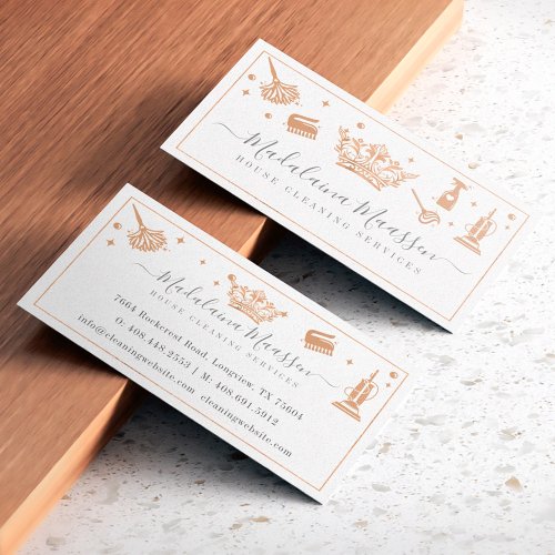 Elegant Copper Royal Floral  Foliage Cleaning Business Card